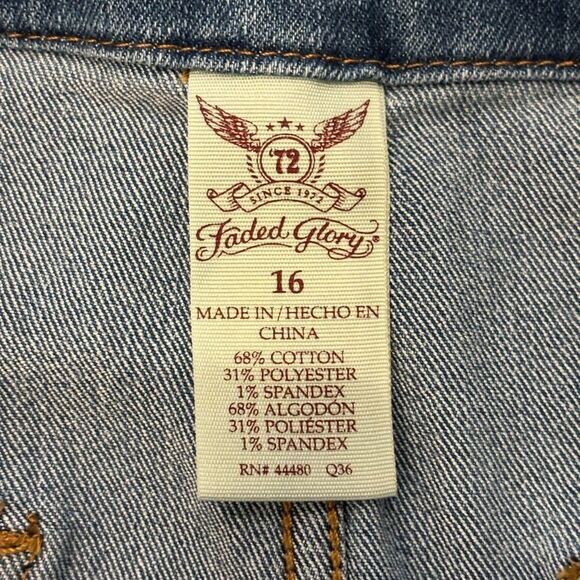 Faded Glory Blue Pleated Button Mini Skirt Size 16 NWOT - Picture 2 of 3